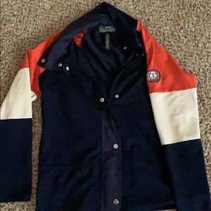 Jacket - color: navy blue/orange/beige